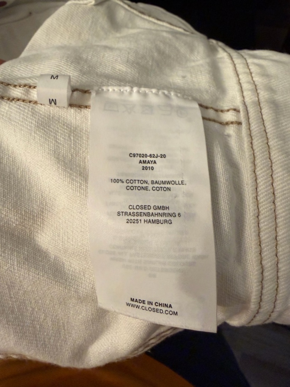 Closed Official Amaya Boxy Cropped Denim Jacket - Ecru Off-White Women’s Size M - Picture 6 of 6